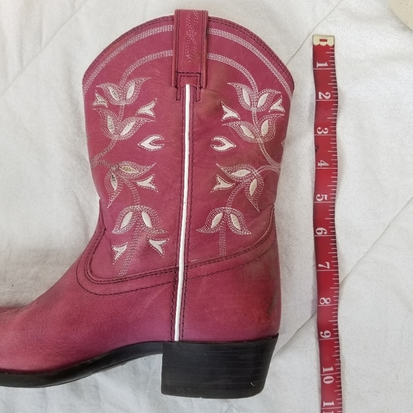 Ariat pink women's leather cowboy booties white trim western coastal cowgirl 4 - Picture 7 of 12